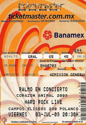 Ticket Oficial del 4° Aniversario de la banda